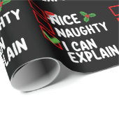 クリスマスいけなリストの休日を説明するニース ラッピングペーパー (ロールコーナー)