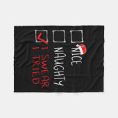 クリスマスいけなリストを試してみたおもしろいと誓う フリースブランケット (正面(横))