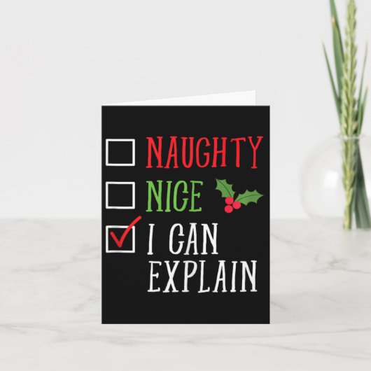 クリスマスいけなリストを説明できおもしろいるいい カード (正面)