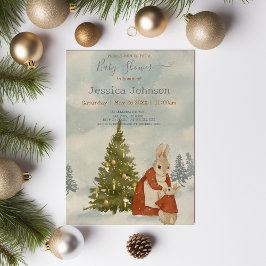 クリスマスうさぎのピーター ヴィンテージ ベビーシャワー 招待状