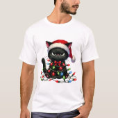 クリスマスおこりんぼ猫 Tシャツ (正面)