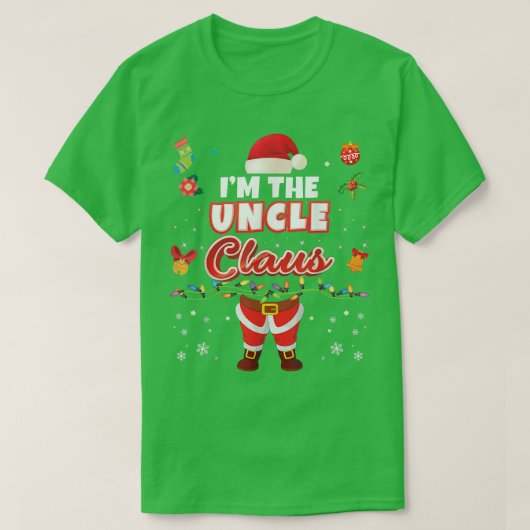 クリスマスおじさんにぴったりな家族のマッチング 楽しいクリスマス Tシャツ (デザイン正面)