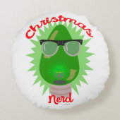 クリスマスおたくホリデーライトバルブエピックフェスティバルおもしろい ラウンドクッション (裏面)