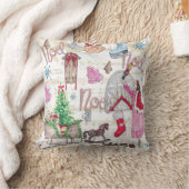 クリスマスおとぎ話絵を描手 クッション (ブランケット)
