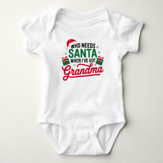 クリスマスおばあちゃんがいるときにサンタ得が必要な人 ベビーボディスーツ