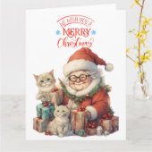 クリスマスおばあちゃんや猫を楽しませてほしい カード (黄色い花)