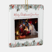 クリスマスおばあちゃんファミリー写真植物誌 セラミックオーナメント (右)
