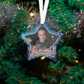 クリスマスおばあちゃんブルースノーフレーク写真 オーナメント