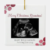 クリスマスおばあちゃん妊娠超音波検査 セラミックオーナメント (裏面)