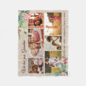 クリスマスおばあちゃん素朴写真コラージュ フリースブランケット (正面)