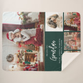 クリスマスおばあちゃん5枚のペットパーソナライズされた写真 シェルパブランケット (正面(横))