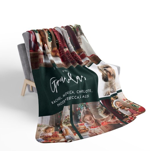 クリスマスおばあちゃん5枚のペットパーソナライズされた写真 シェルパブランケット