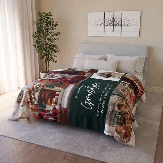 クリスマスおばあちゃん5枚のペットパーソナライズされた写真 シェルパブランケット