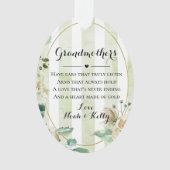 クリスマスおばあちゃん、孫の写真からグラミーナナ オーナメント (正面)