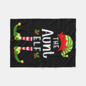 クリスマスおばさんエルフのペアパジャマパーティー フリースブランケット (正面(横))