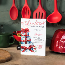 クリスマスおむつケーキ休日ベビーシャワー 招待状