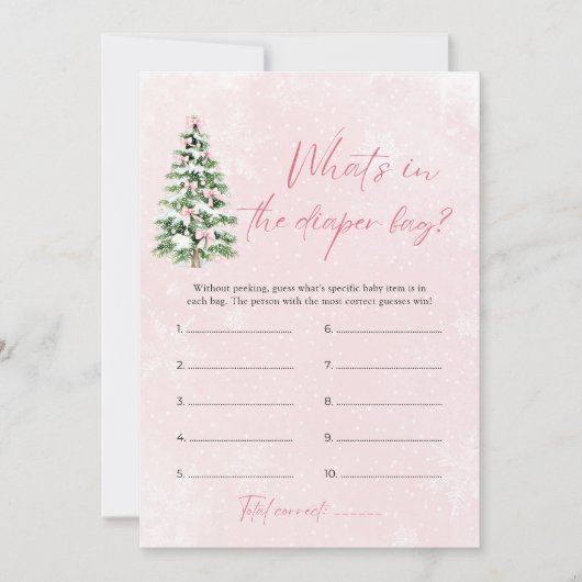 クリスマスおむつバッグ赤ちゃんシャワー 招待状 (正面)