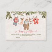 クリスマスおむつラッフルベビーシャワー物干し エンクロージャーカード (正面)