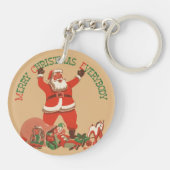 クリスマスおめでとうございます! ヴィンテージサンタクロース キーホルダー (裏面)