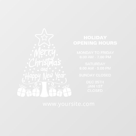 クリスマスおめでとうございます、休暇中の営業時間のお知らせ ウィンドウサイン (シート)