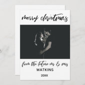 クリスマスおめでとうございます、未来のMr＆Mrsより、BW写真 シーズンカード (正面/裏面)