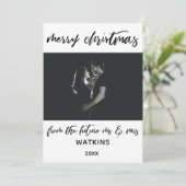 クリスマスおめでとうございます、未来のMr＆Mrsより、BW写真 シーズンカード (スタンド正面)
