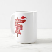 クリスマスおめでとうと新年の木製矢印 コーヒーマグカップ (正面左)