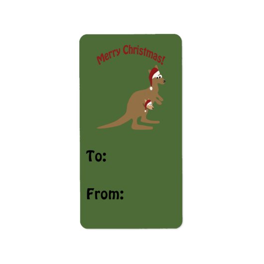 クリスマスおめでとうカンガルーたち ラベル (正面)