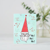 クリスマスおめでとうサンタクロース ホホホ 雪の結晶 シーズンポストカード (スタンド正面)