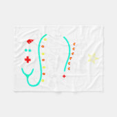 クリスマスおめでとうナースドクターステソスコープクリスマス フリースブランケット (正面(横))