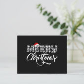 クリスマスおめでとうバッファロー 黒と白のチェック柄  招待状 (スタンド正面)