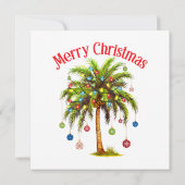 クリスマスおめでとうパームツリー ライト ハワイアン トロピカル 招待状 (裏面)