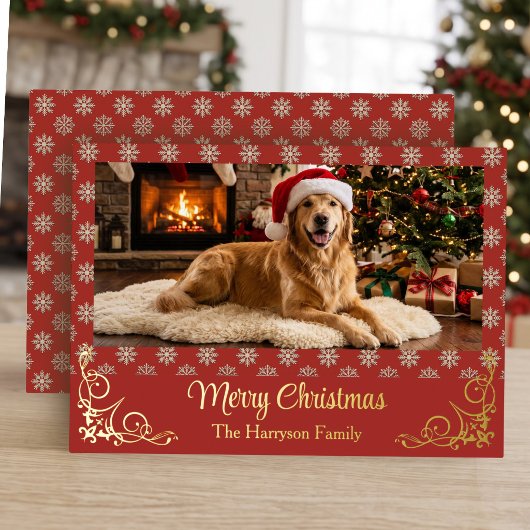 クリスマスおめでとう写真 箔シーズンカード