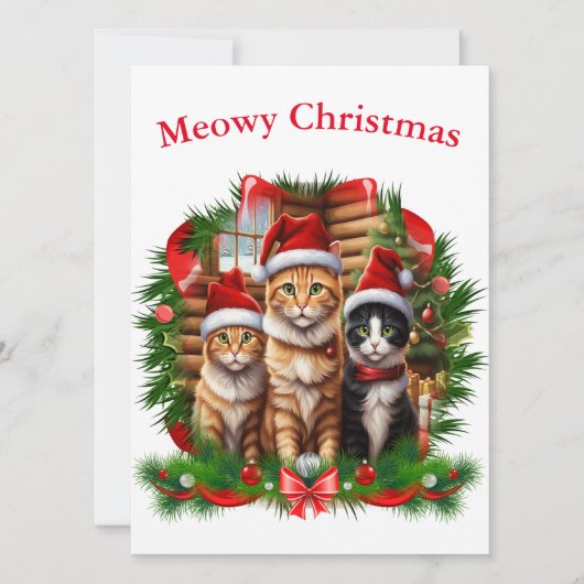 クリスマスおめでとう動物たち シーズンカード (正面)