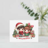 クリスマスおめでとう可愛い子たち ポストカード (スタンド正面)