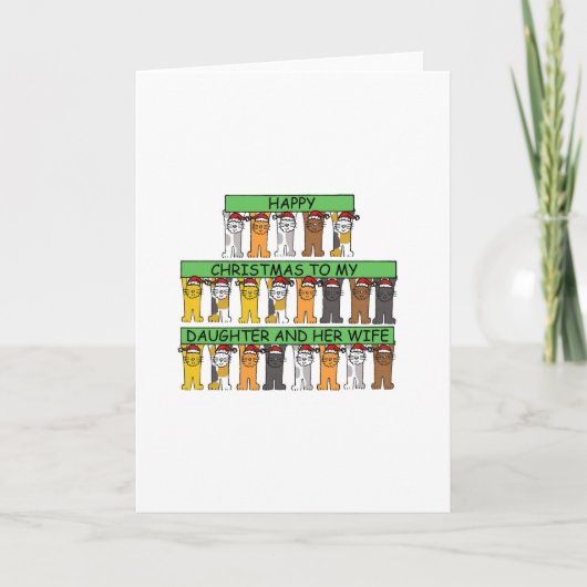 クリスマスおめでとう娘と妻。 シーズンカード (正面)