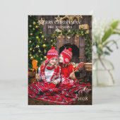 クリスマスおめでとう あなただけの写真を追加してクリスマス シーズンカード (スタンド正面)