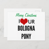 クリスマスおめでとう！あなたのボロニアポニーが大好き！ シーズンポストカード (正面/裏面)