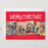 クリスマスおめでとう かわいい 楽しい 4枚の写真 赤 シーズンカード (正面)