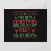 クリスマスおめでとう　そして、60歳の誕生日プレゼントだよ ポストカード (正面)