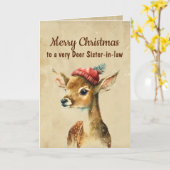 クリスマスおめでとう　とても愛しい義理の妹 カード (黄色い花)