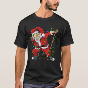 クリスマスおめでとう アイスホッケー ダビング サンタクロース ホック Tシャツ