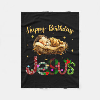 クリスマスおめでとう、イエス様は世界への贈り物 キリスト教 フリースブランケット