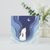 クリスマスおめでとう：ウサギと月と星 招待状 (スタンド正面)