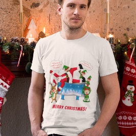 クリスマスおめでとう カイロプラクター サンタとエルフ クライアント Tシャツ