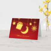 クリスマスおめでとう カード (黄色い花)