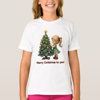 クリスマスおめでとう!キッズ用ホリデーTシャツ Tシャツ