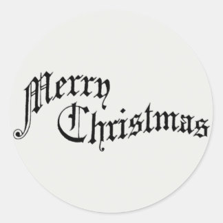 クリスマスおめでとう クラシック オールドファッション タイポグラフィ ラウンドシール