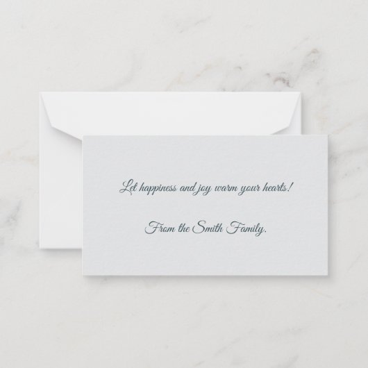 クリスマスおめでとう!クリスマスの挨拶 ノートカード (裏面)