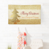 クリスマスおめでとう、クリスマスツリー、きらきら 横断幕 (インサイチュ)